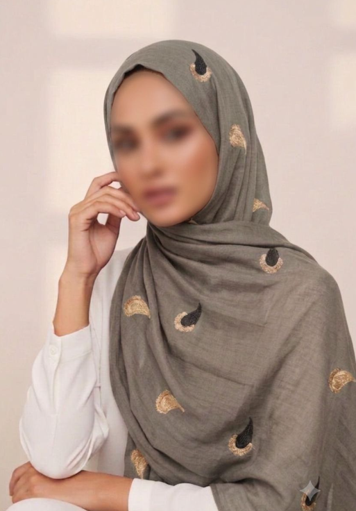 Embroidered Lawn Hijab