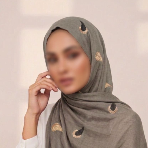 Embridered Lawn Hijab