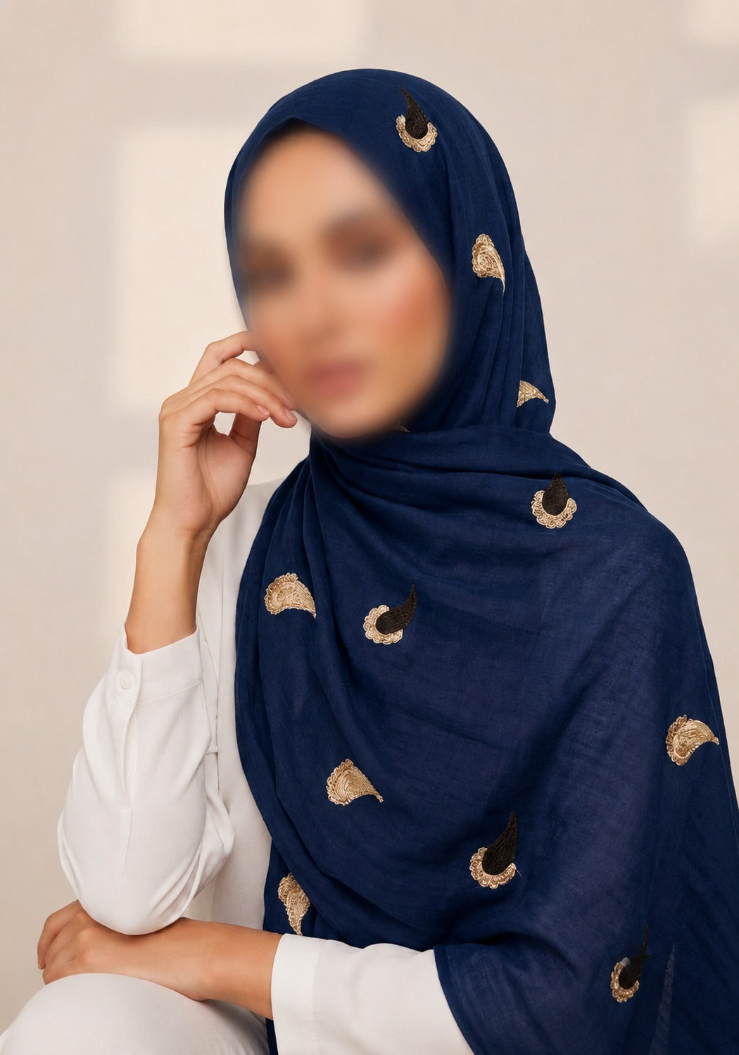 Embroidered Lawn Hijab