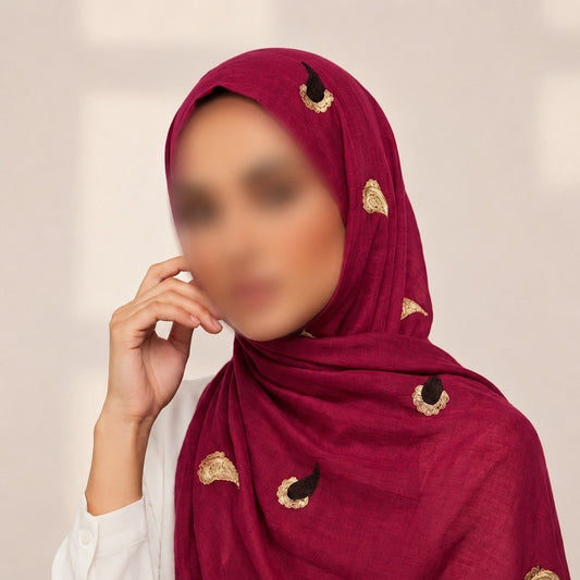 Embridered Lawn Hijab