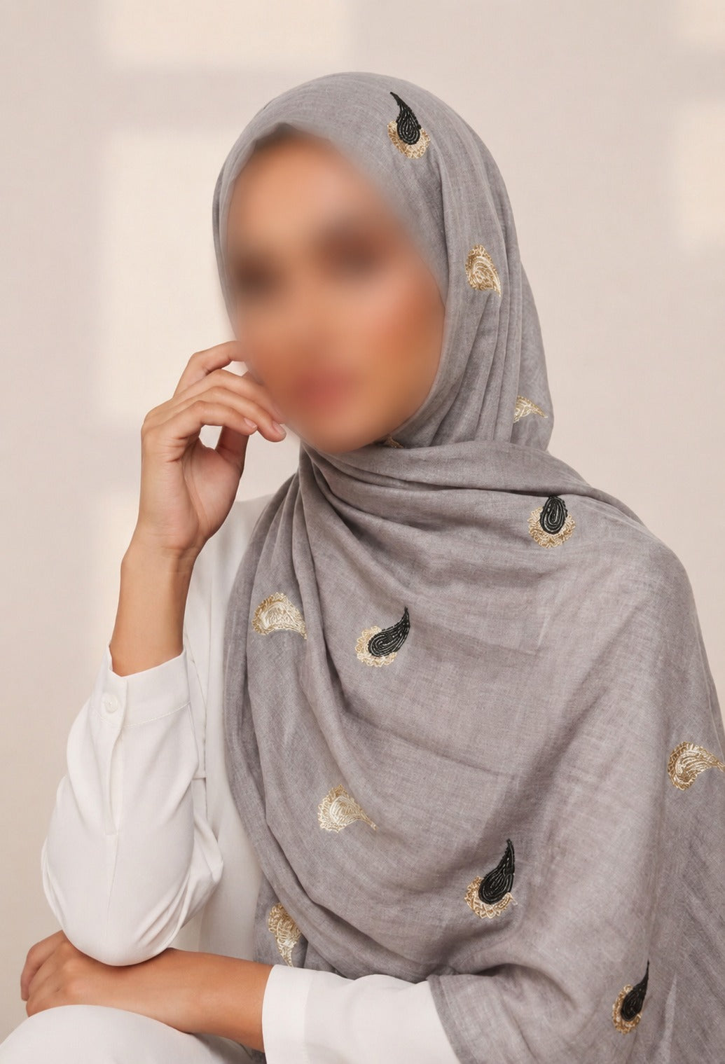 Embroidered Lawn Hijab
